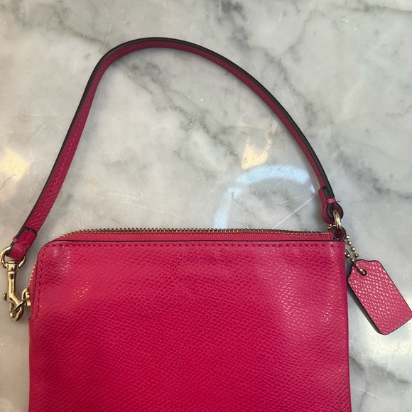 Hot Pink COACH Wristlet Wallet with Inner Pockets. Slim Design, 4"X6" - Picture 2 of 4